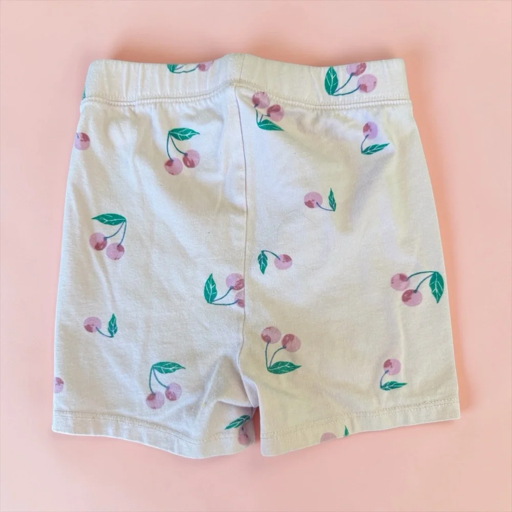 babyGAP Cherry Print Dress Shorts 2-Piece Set 4T Pink Green Summer Kids